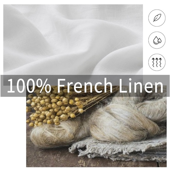 100% French Linen Pillow Sham by Atlinia. Size 26”x26”. Pure white. New! - Picture 2 of 6